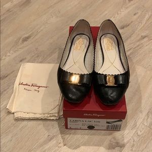 Ferragamo Varina Black Napa Leather
